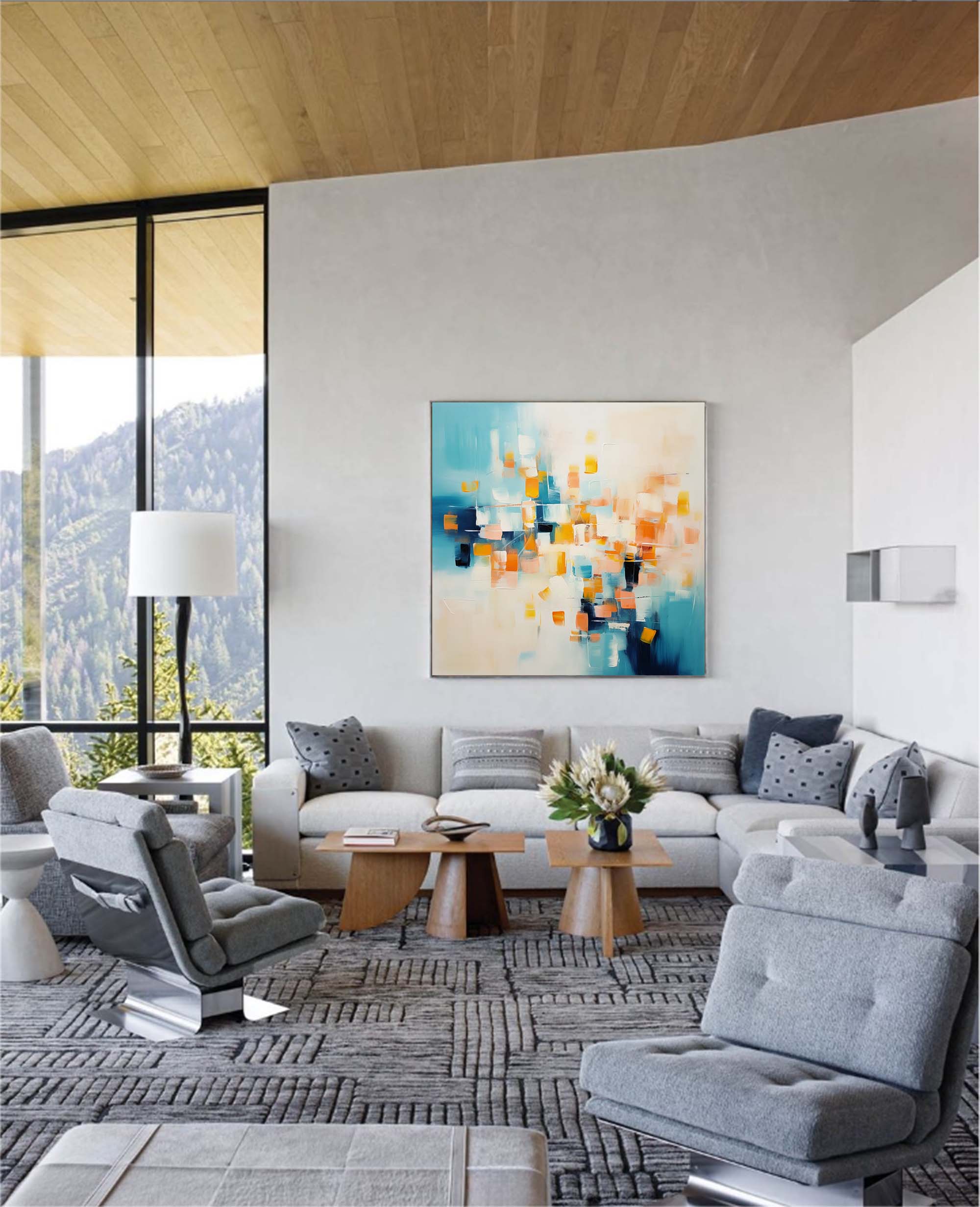 Textured Painting Coastal Color Palette Wall Art