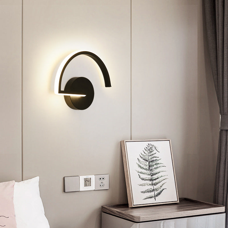 Arisha Minimalist Linear Semicircular Metal Decor Wall Lamp - Neutralighting