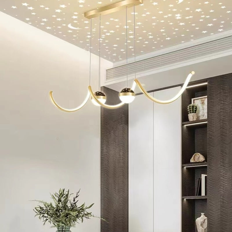 Arisha Nordic Globe Wavy Metal/Acrylic Pendant Light - Neutralighting