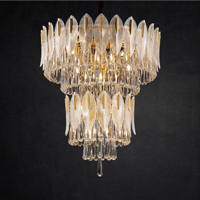 Arisha Luxury Feather Crystal Chandelier, Living Room - Neutralighting