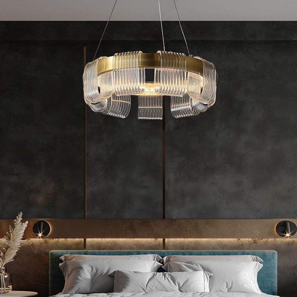 Arisha Modern Acrylic Ring Pendant Light, White/Gold - Neutralighting