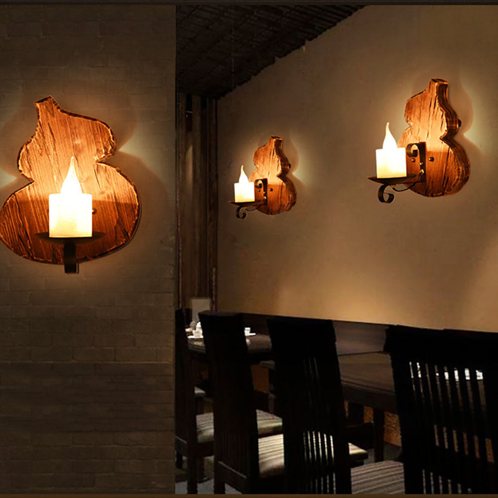Epoch Wall Lamp Cucurbits/Candle Vintage, Wood/Metal, Dining Room - Neutralighting