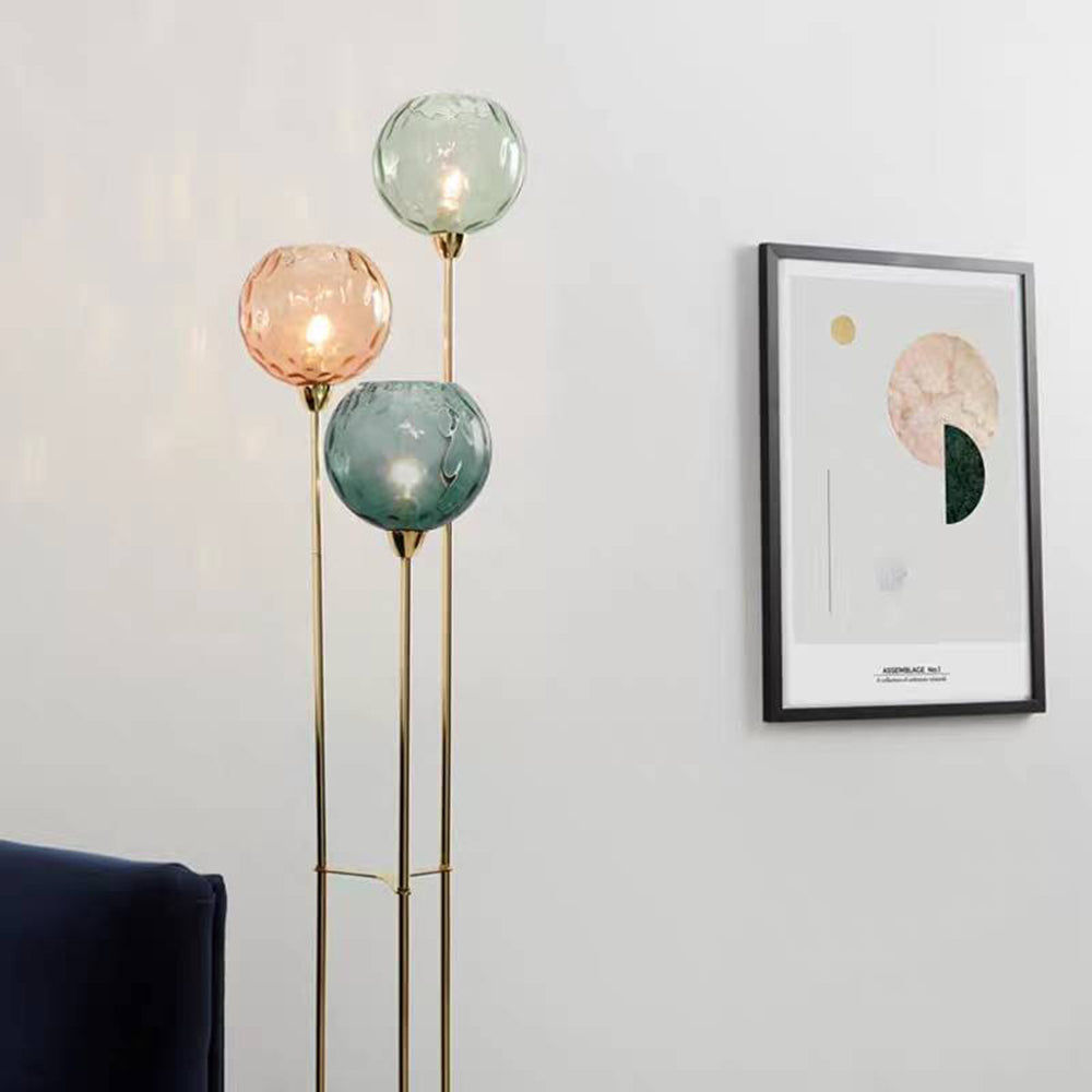 Mira Designer Bubble Floor Lamp, Metal/Glass - Neutralighting