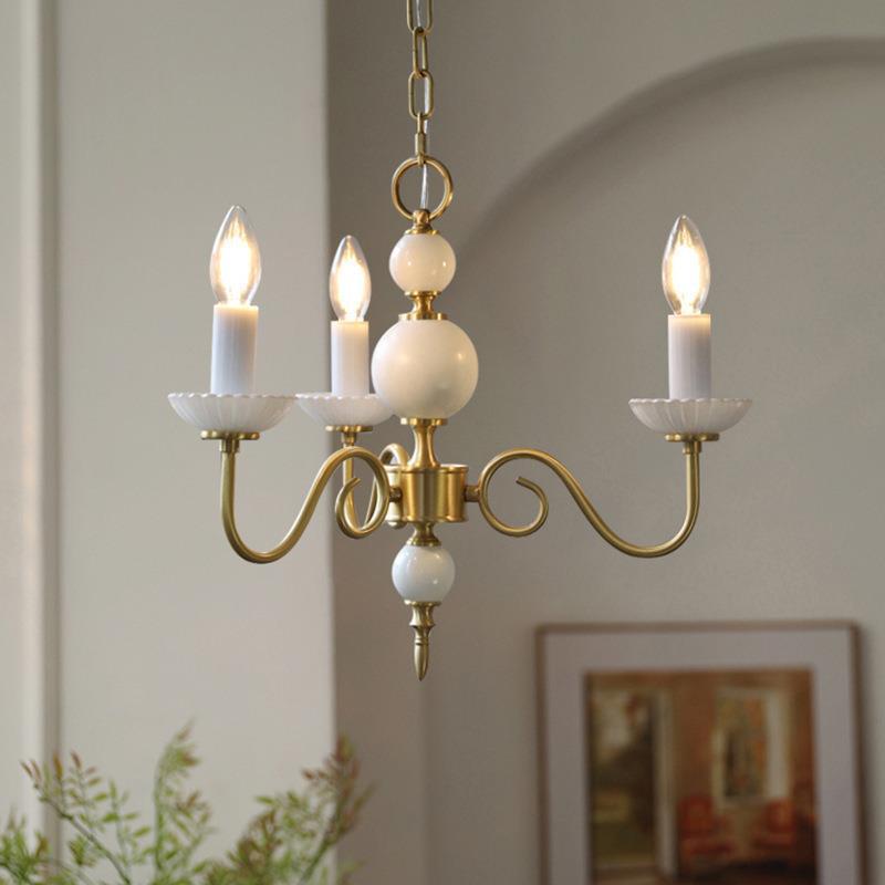 Silva Vintage LED Candle Chandelier Ceramic Bedroom - Neutralighting