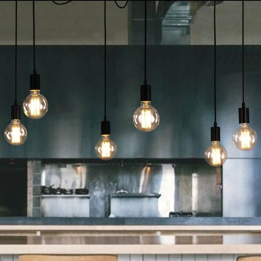 Silva Retro Country LED Spider Chandelier, Black/White - Neutralighting