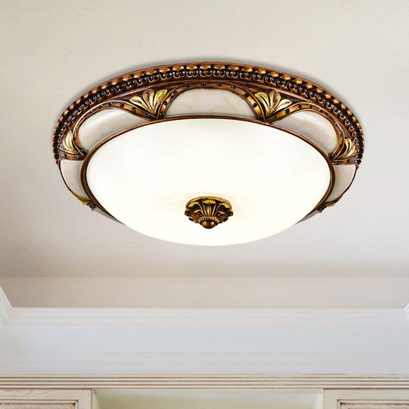Epoch Floral Retro Antique Brass Flush Mount Ceiling Light - Neutralighting
