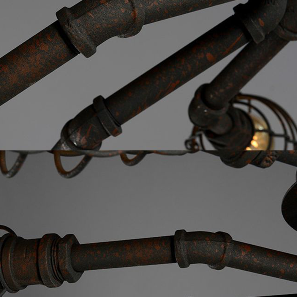 Alessio Industrial Flush Mount Ceiling Light, Black/Brass - Neutralighting