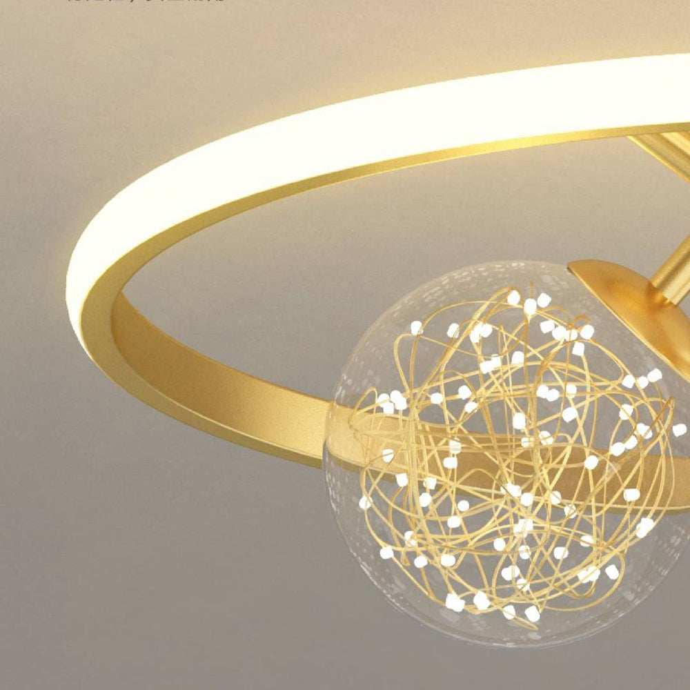 Valentina Semi-Flush Mount Ceiling Light, Gold & Black, 2 Style - Neutralighting