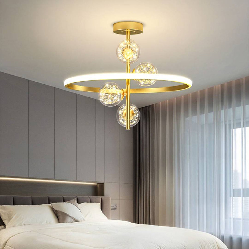 Valentina Semi-Flush Mount Ceiling Light, Gold & Black, 2 Style - Neutralighting