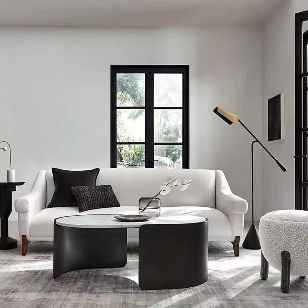 Salgado Minimalist Triangle Head LED Floor Lamp, Marble & Metal - Neutralighting