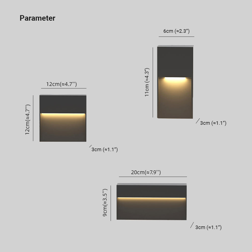 Ray Metal Rectangular Outdoor Deck/Step Light, Black - Neutralighting