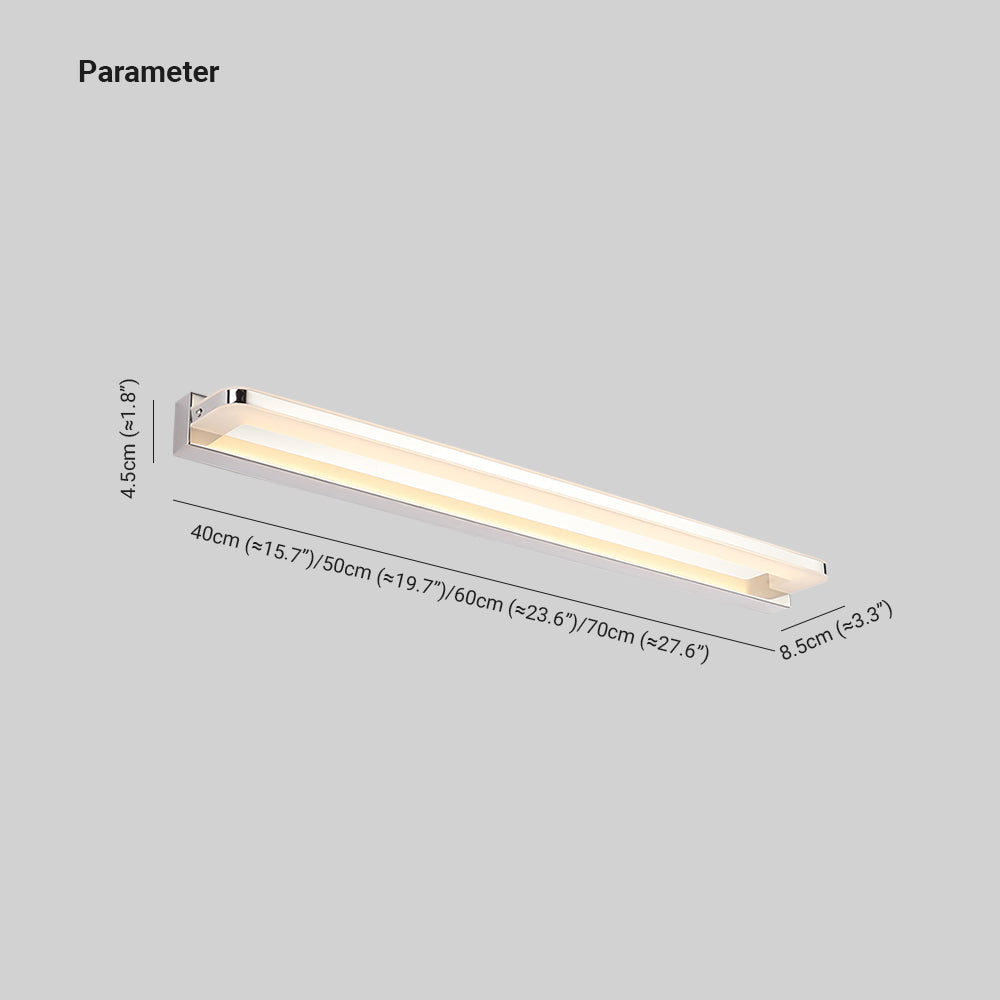 Arisha Nordic Linear Metal Mirror Front Wall Lamp, Chrome/Black - Neutralighting