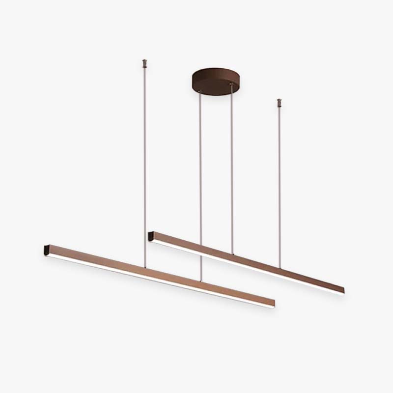 Arisha Modern Minimalist Double-Linear Metal Pendant Light, Brown - Neutralighting