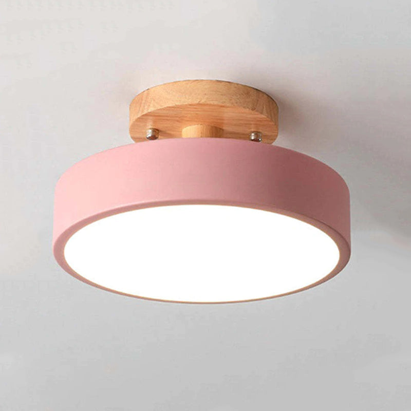 Orya Round LED Flush Mount Ceiling Light Modern Wood Colorful - Neutralighting