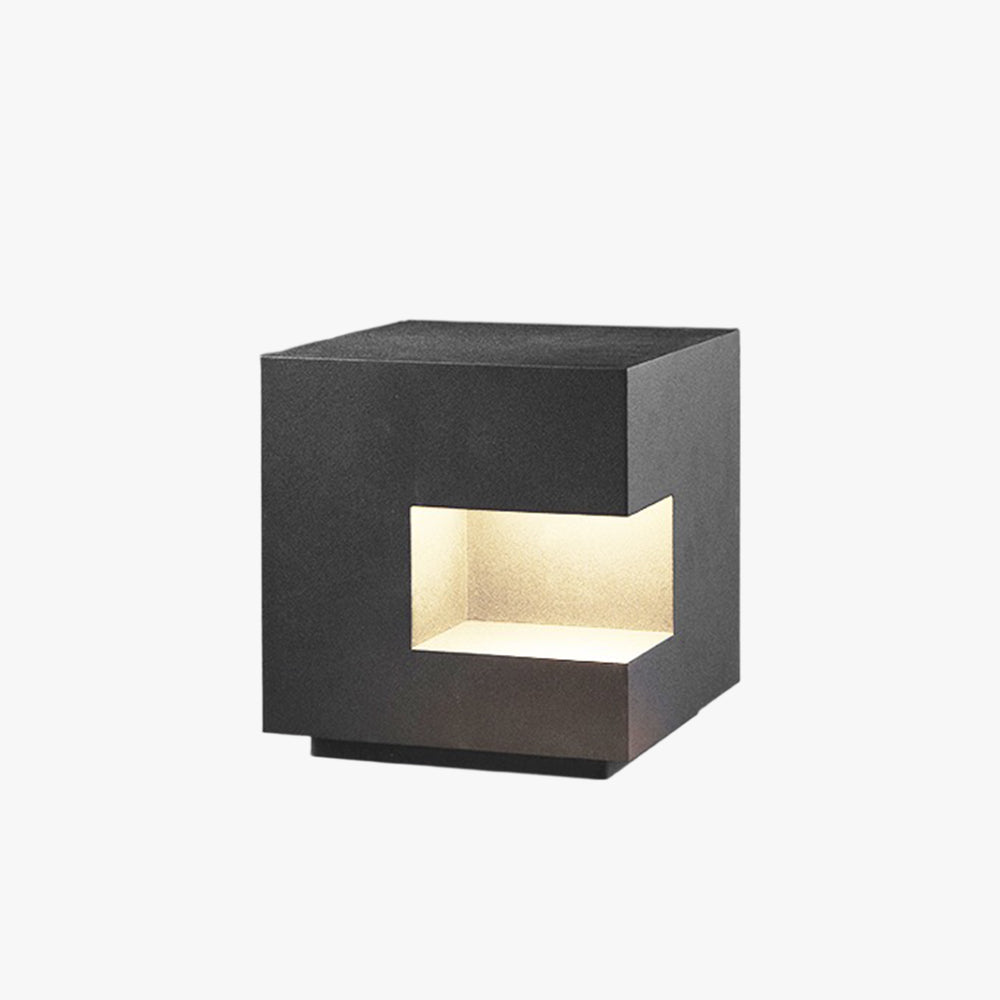 Ray Simple Cube Solar/Rechargeable Metal Floor Lamp, Black - Neutralighting