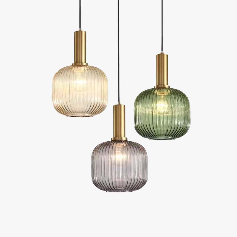 Valentina Pendant Light Crystal, Moru Glass, Cognac/Green/Grey, Kitchen Island - Neutralighting