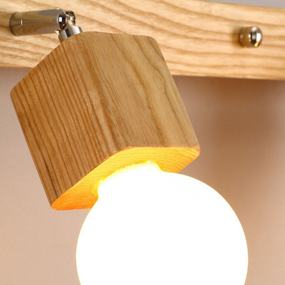 Muto Modern Square Globe Metal/Wood Wall Lamp, Vanity Light - Neutralighting