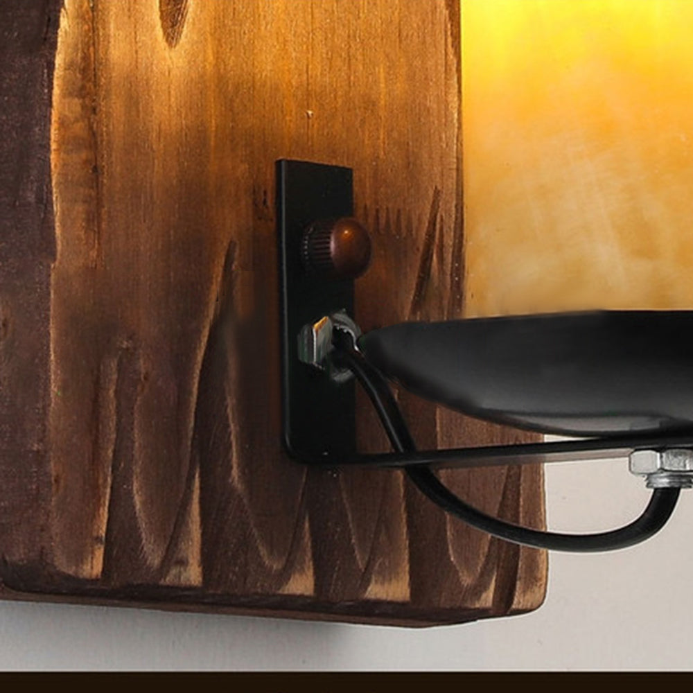 Epoch Wall Lamp Rectangular Vintage, Wood/Metal, Bedroom - Neutralighting