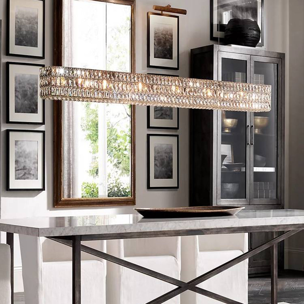 Kristy Rectangular Luxury Crystal Chandelier, 2 Colour - Neutralighting