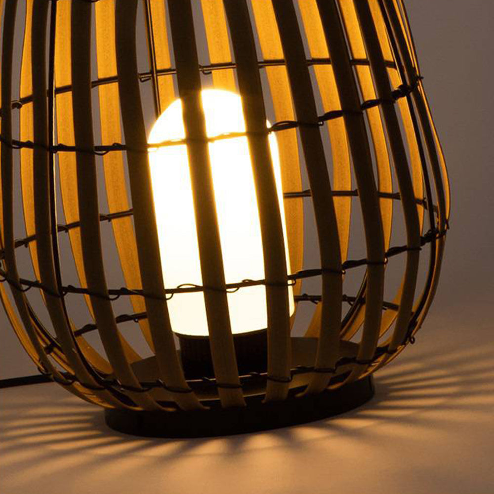 Ray Retro Lantern Solar/Rechargeable Outdoor Floor Lamp, Brown - Neutralighting