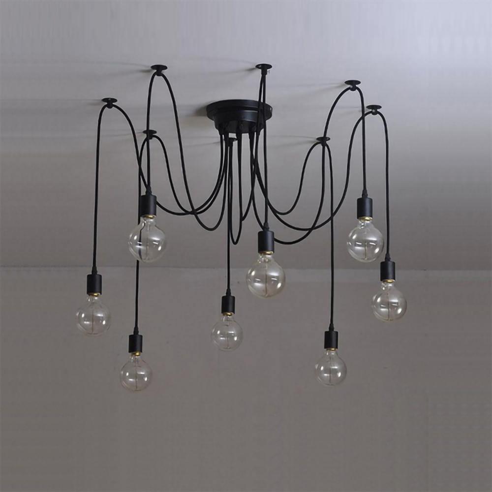 Silva Retro Country LED Spider Chandelier, Black/White - Neutralighting