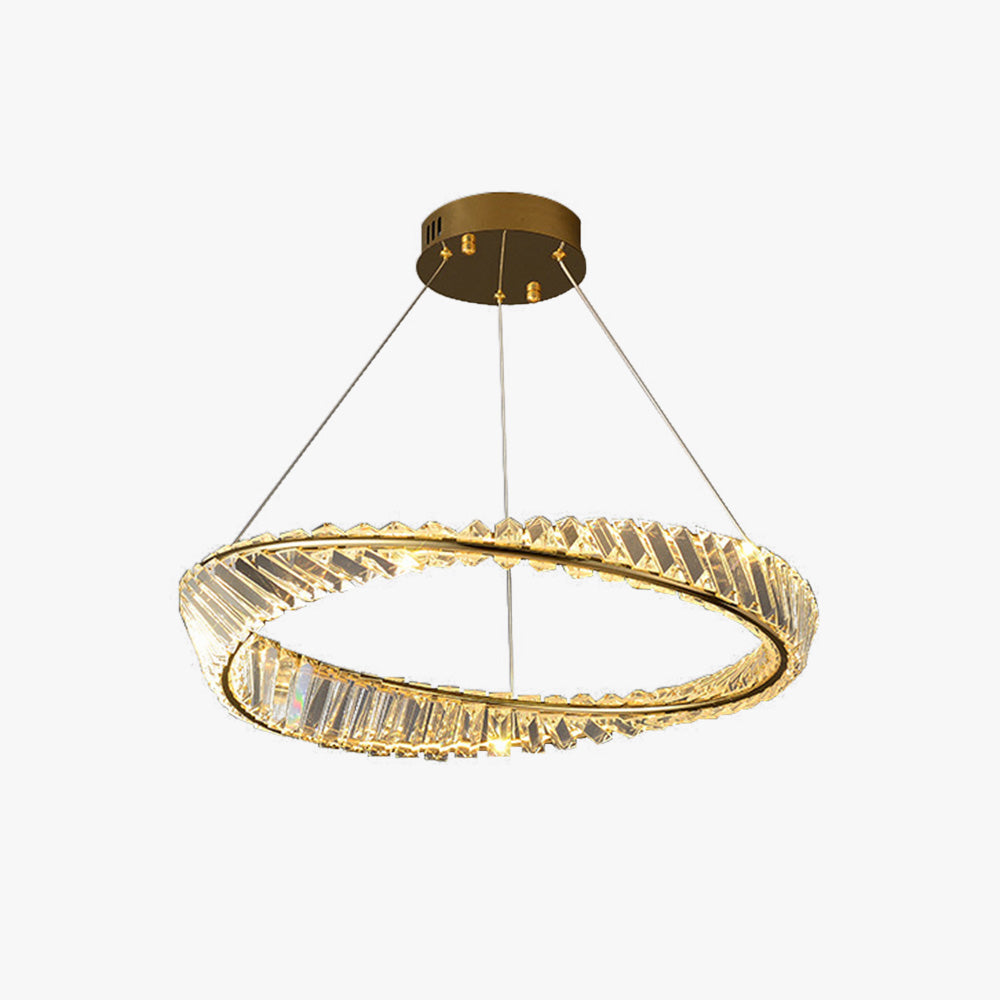 Kristy Modern Luxury Round Glass Chandelier, Gold - Neutralighting