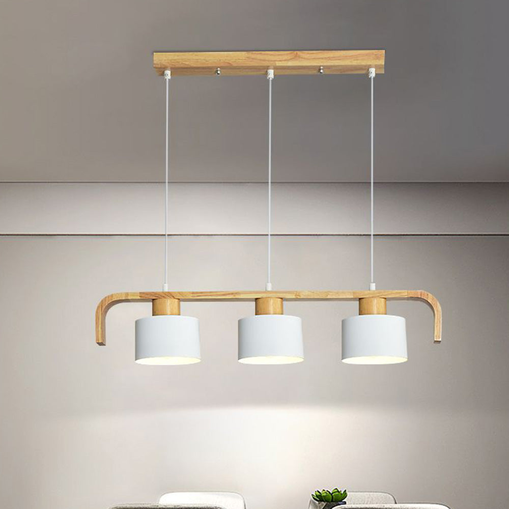 Valentina Pendant Light Cylinder Nordic, Bamboo, White/Green/Gray, Bedroom - Neutralighting