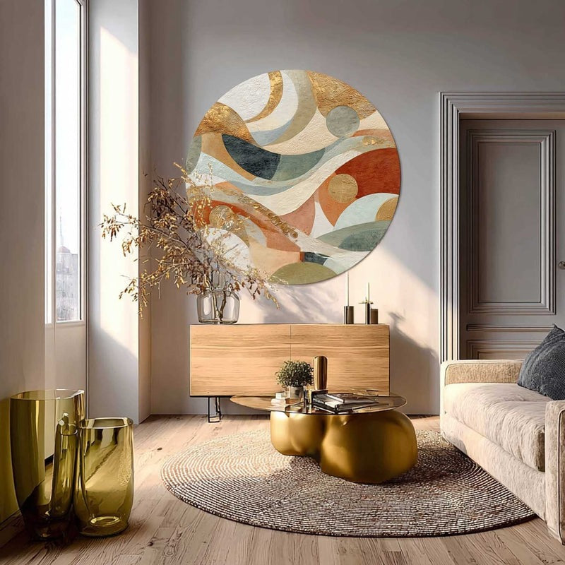 Wall Art Minimalist 3D Gold Geometric Waves