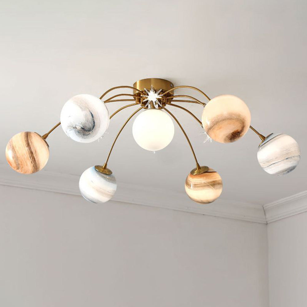 Aria Modern Planet Flush Mount Ceiling Light, Living Room - Neutralighting