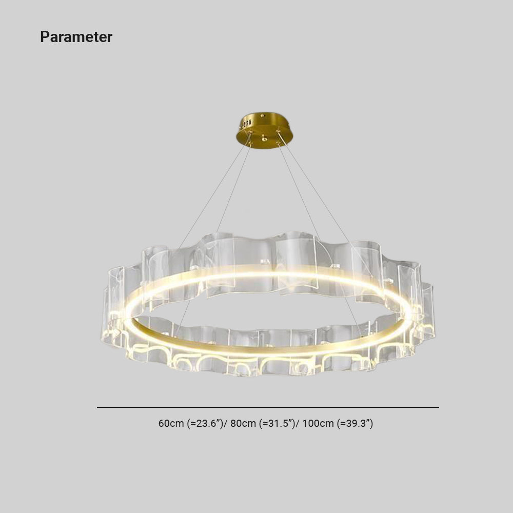 Arisha Creative Ring Metal/Arcylic Pendant Light, Gold - Neutralighting