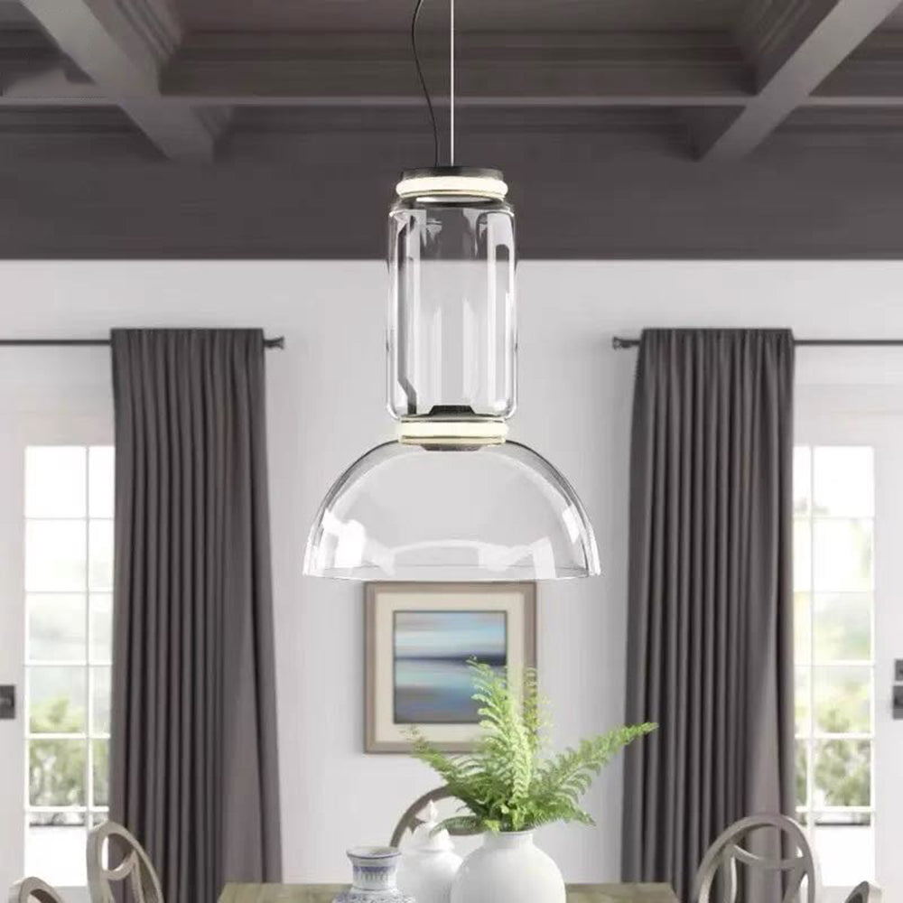 Valentina Minimalist Combination Glass Pendant Light, Clear - Neutralighting