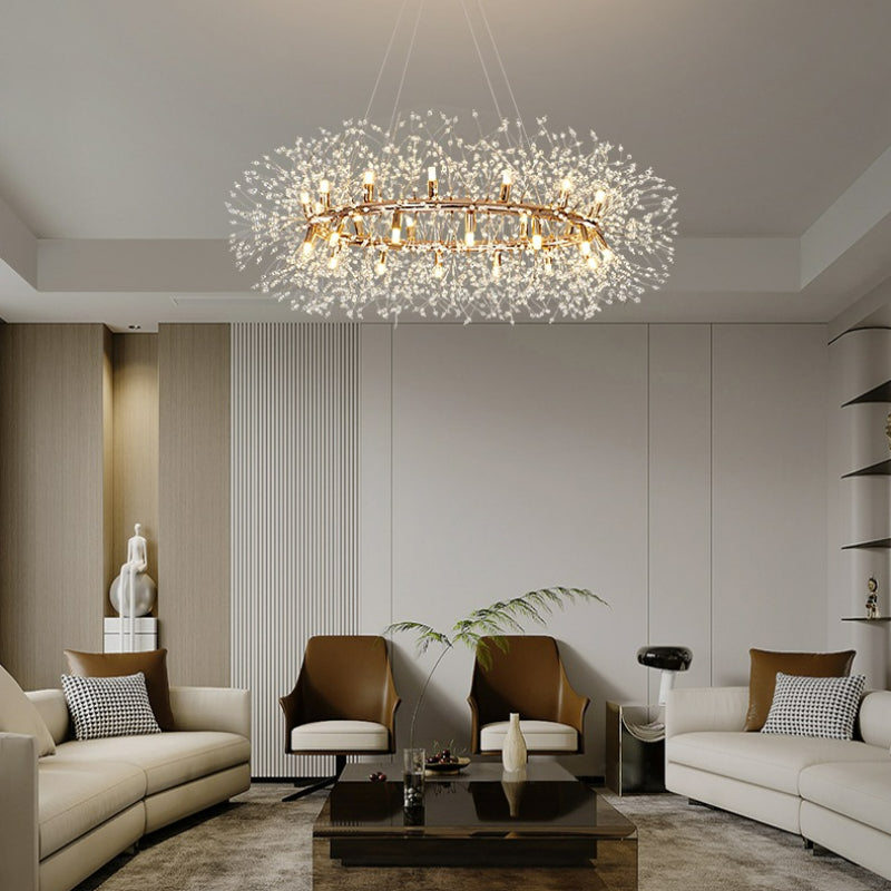 Arisha Modern Dandelion LED Pendant Light GoldCrystal Bedroom/Living Room - Neutralighting
