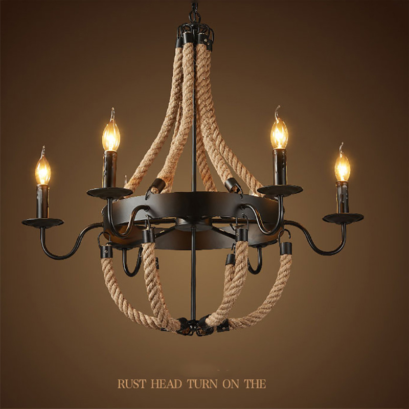 Epoch Vintage Loft Twine Pendant Light Metal Restaurant/Bar - Neutralighting