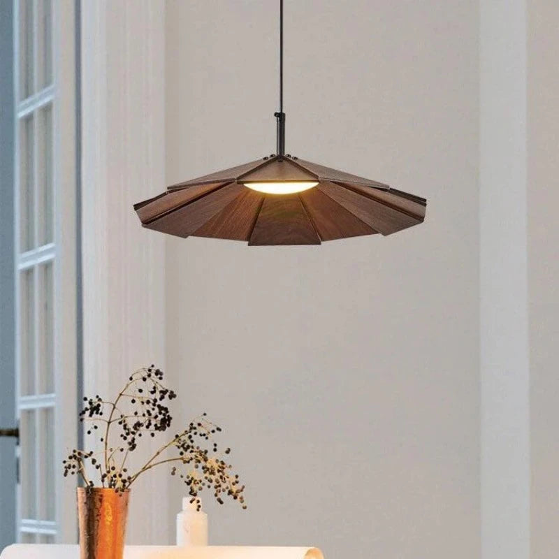Ritta Vintage LED Pendant Light Walnut Wood Bedroom/Bar/Tea Room - Neutralighting