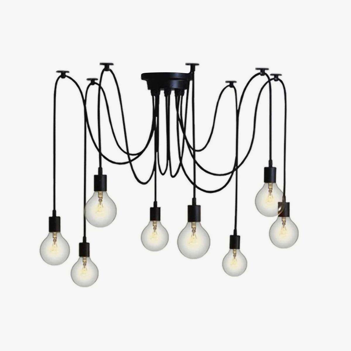 Silva Retro Country LED Spider Chandelier, Black/White - Neutralighting