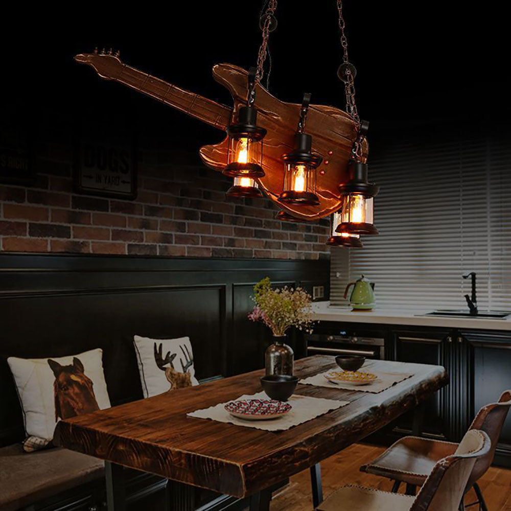 Epoch Farmhouse Guitar Pendant Light, Metal/Wood, Walnut - Neutralighting