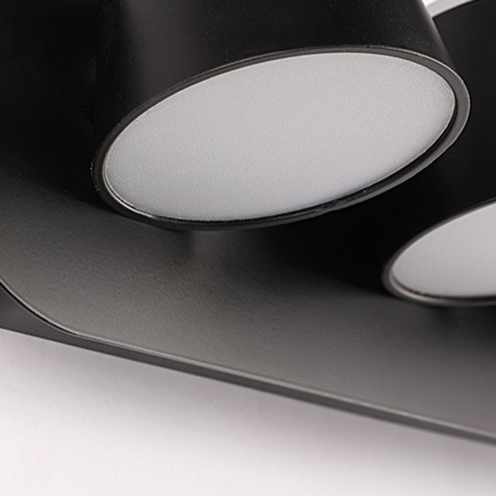 Arisha Modern Cylindrical Metal Mirror Front Wall Lamp, Black - Neutralighting