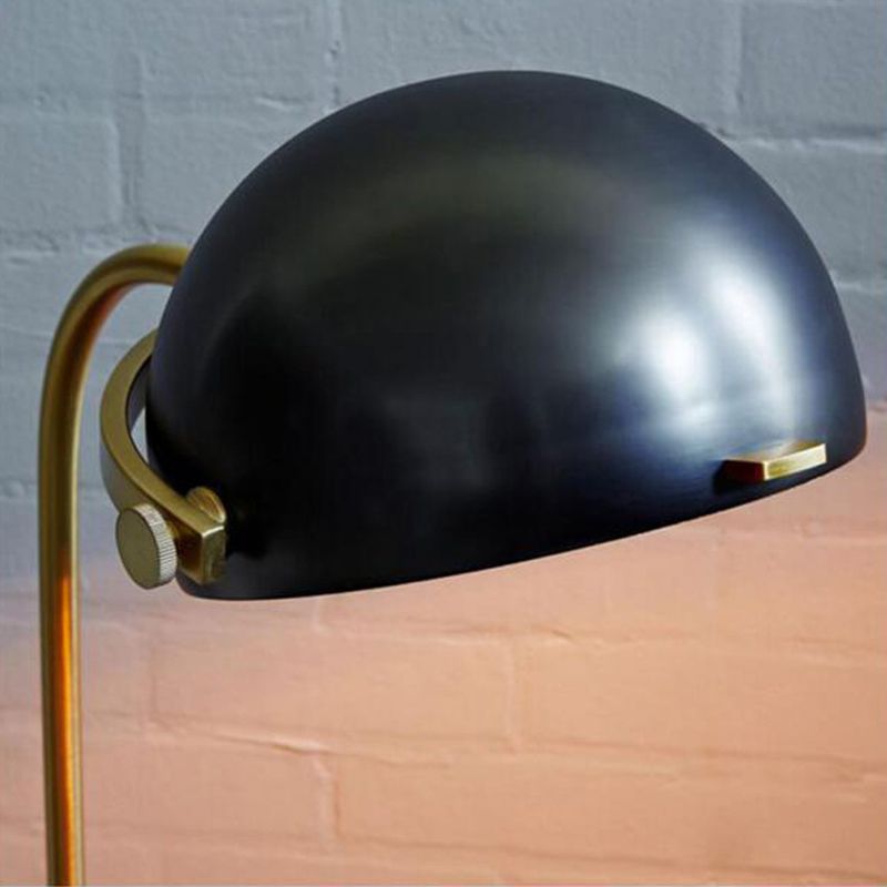 Eryn Floor Lamp Semi Circular Retro/Minimalist, Metal/Marble, Black, Bedroom - Neutralighting