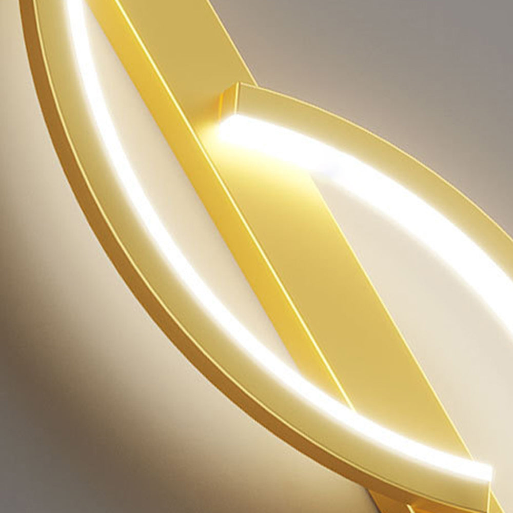 Lumor Modern Linear Wave Bedroom Wall Lamp, Black/Gold - Neutralighting