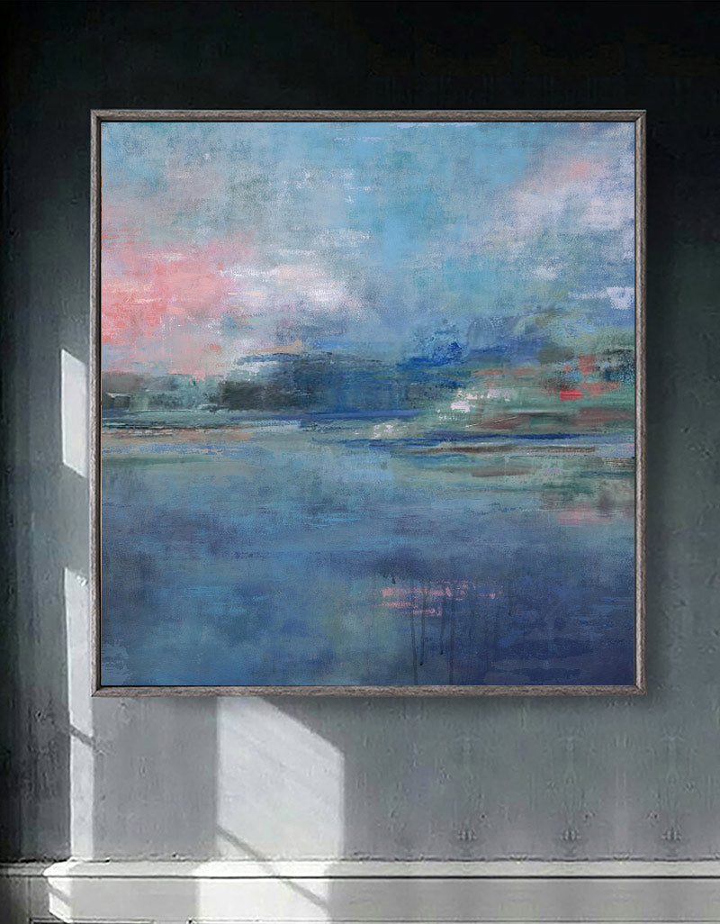 Dreamy Impressionist Waterscape Blended Soft‑Hue Layered Textured Artwork