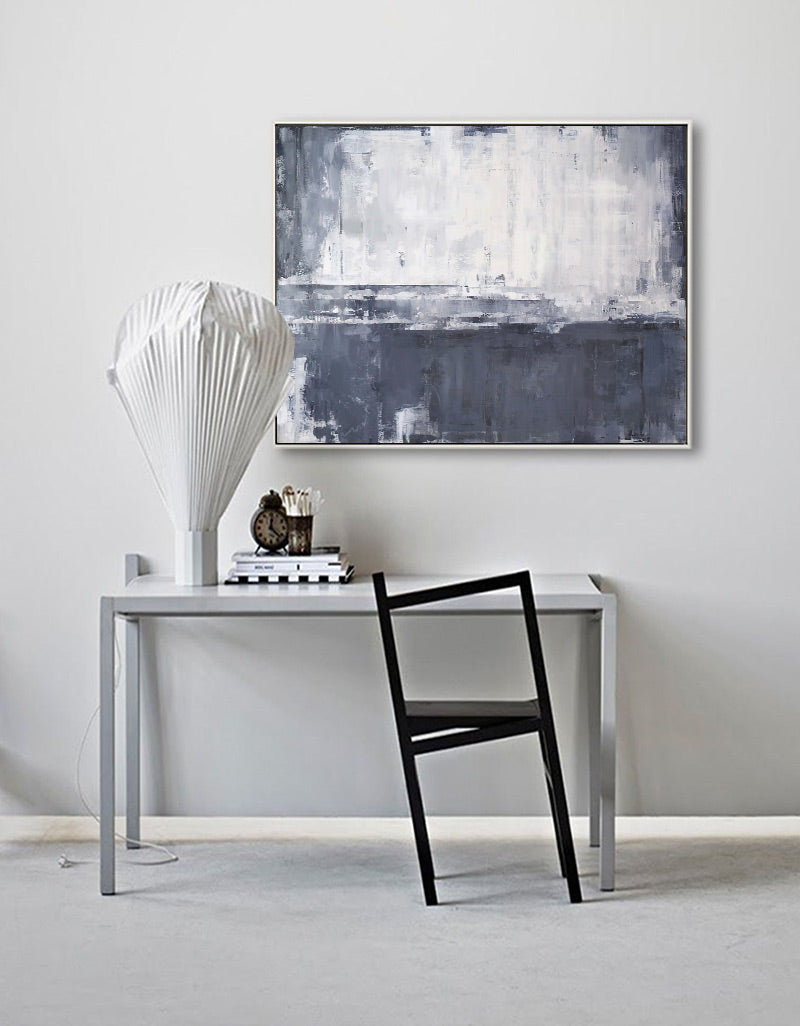 Grey And White Abstract Art ABSH16 - Neutralighting