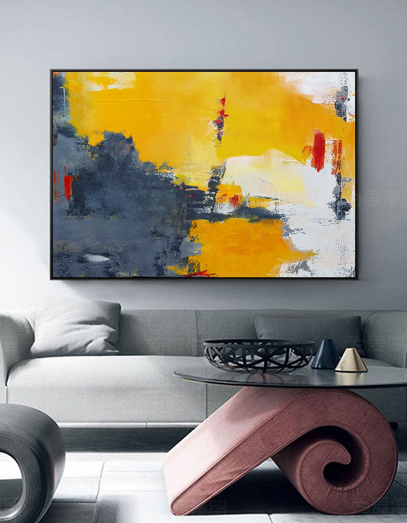 Orange Grey Abstract Art ABAH25 - Neutralighting