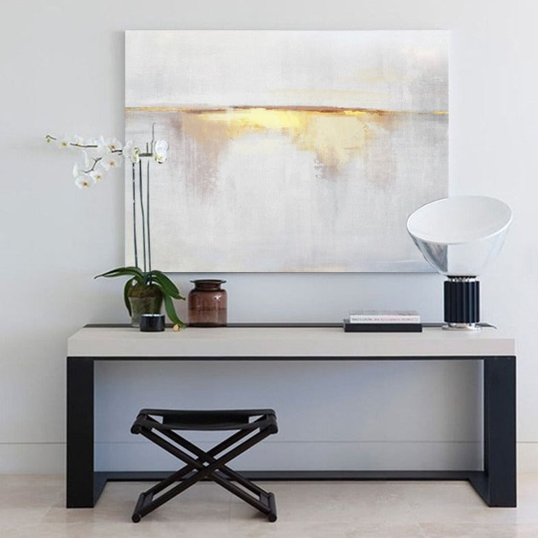 Golden Horizon Minimalist Abstract Textured Wall Art