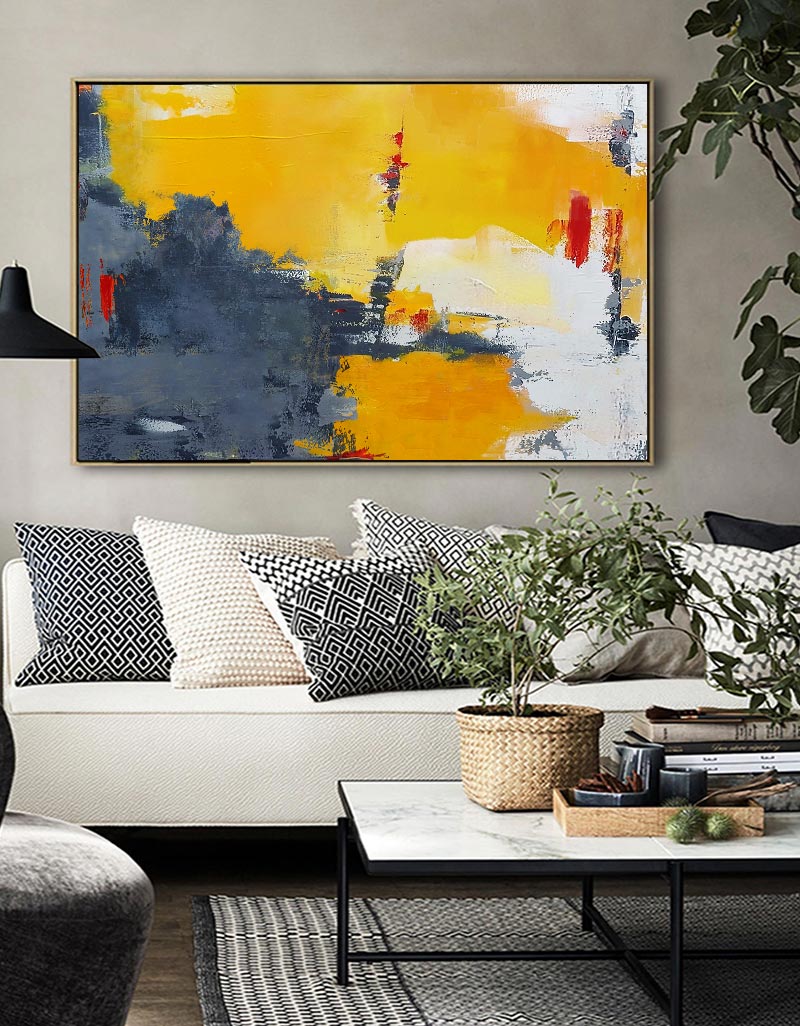 Orange Grey Abstract Art ABAH25 - Neutralighting