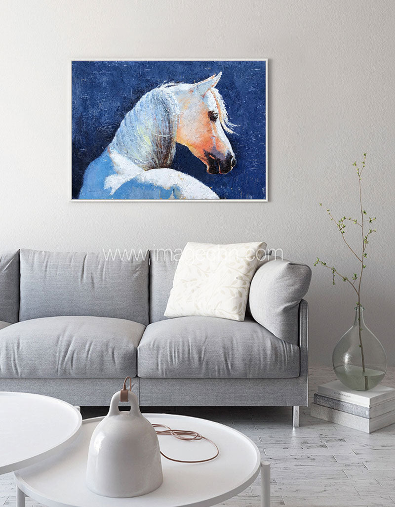 White Horse Abstract Art ANH09 - Neutralighting