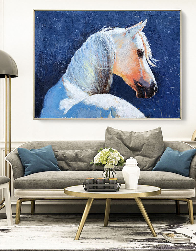 White Horse Abstract Art ANH09 - Neutralighting