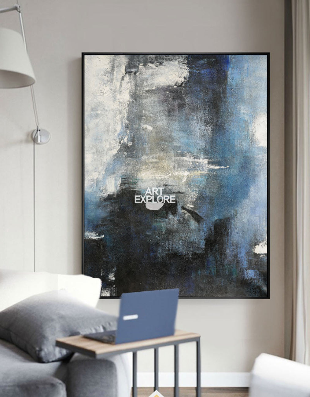 Blue Abstract Landscape Painting