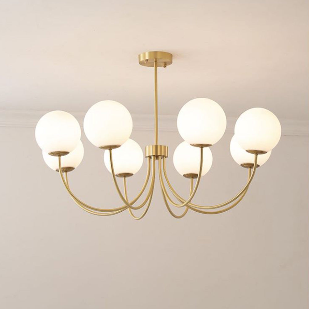 Valentina Modern Ball Bubble Metal/Glass Chandelier, Gold - Neutralighting
