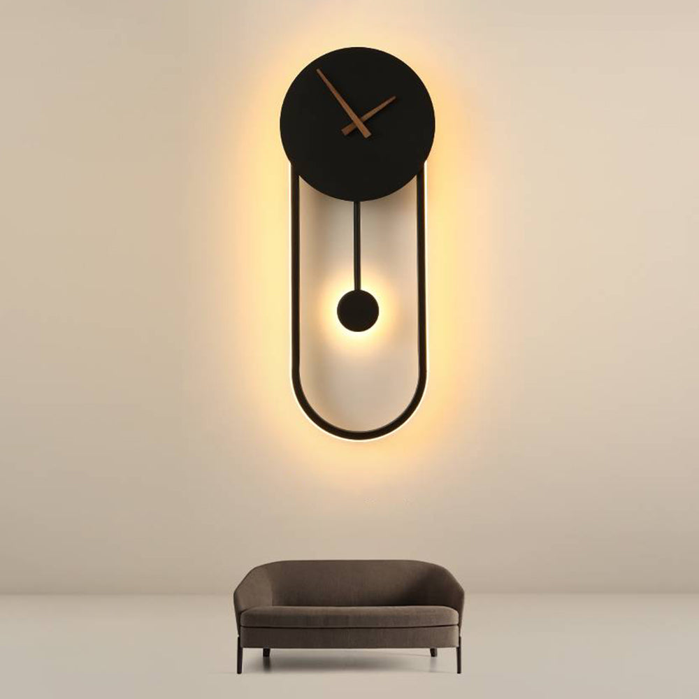 Arisha Nordic Clock Wall Lamp, Gold & Black - Neutralighting