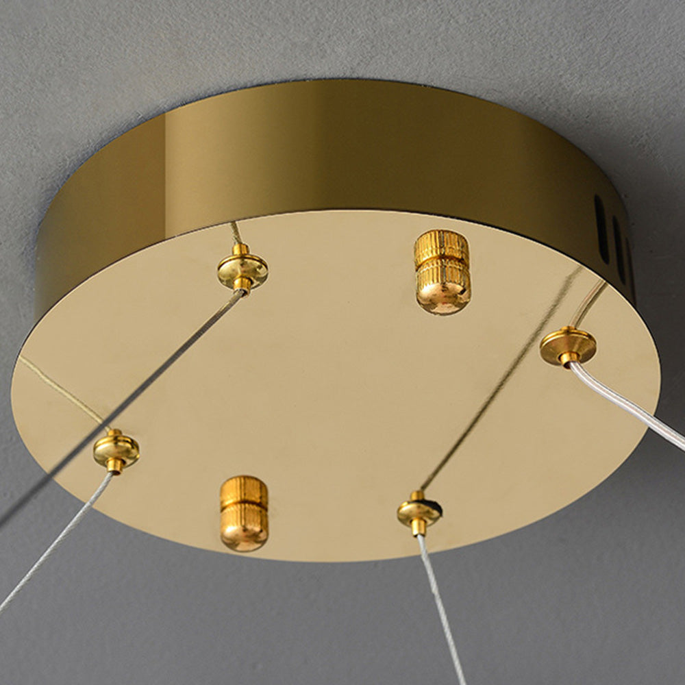 Kristy Modern Luxury Round Glass Chandelier, Gold - Neutralighting